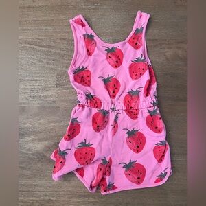 Zara Pink Strawberry Print Kids Romper Size 2-3